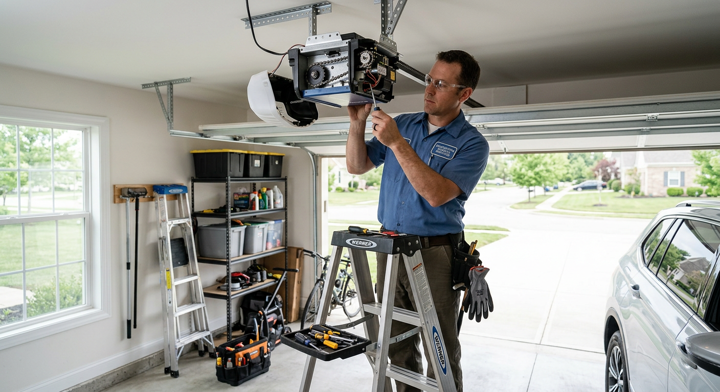 House Garage Doors technician servicing a garage door